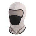 Close-up of the breathable black mesh fabric on the gray balaclava for cycling - L(58-60cm) / Light Gray