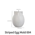 Striped egg shaped silicone mold for Easter candle making, size 8.1cm by 6.4cm - Striped Egg - Thin