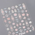 Stickers ongles 3D TS-3992 aux motifs de fleurs et papillons avec effet broderie - Motif de Broderie en Relief 5D (TS-3992)