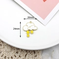 Cloud and yellow raindrop enamel pendant in gold finish for DIY jewelry making 20x24mm - 20mmx24mm / White Raindrop Cloud