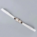 Ceinture élastique blanche à perles et boucle dorée pour robe élégante de femme - Blanc