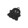 Pendentif fantôme noir gothique avec micro-strass et yeux en diamant étincelants - Gris Anthracite Zirconia Noir