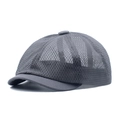 Dark grey breathable mesh sun hat with solid brim for summer outdoor sports - Gray