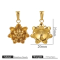 Μενταγιόν λωτού από ανοξείδωτο ατσάλι 18K 23mm για χειροποίητα κολιέ DIY - Χρυσό-Λωτός G10
