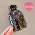 Pack of 1000 pieces black elastic hair ties in a jar small thickened high stretch hair bands - 5# Black Small Thickened (1000pcs Jar)