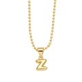 Polished gold initial Z pendant necklace with a sleek ball chain for women - Letter Z
