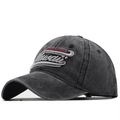 Gorra de béisbol gris lavado con bordado 3D de Hawaii Aloha State estilo retro - Ajustable / Negro Lavado