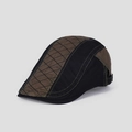 Dettaglio del berretto piatto vintage con motivo trapuntato e fibbia laterale regolabile - M(56-58cm) / Nero