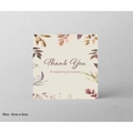 Vierkante beige bedankkaart van 8x8cm met herfst aquarel bladeren voor kleine bedrijven - Aquarel Bladeren Bedankt