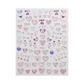 Holographic pink and purple heart nail stickers with LOVE text design, model C6503 - C6503 / Nail Powder