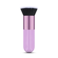 Portable chubby foundation brush with purple gradient handle and black white bristles - Small Chubby Flat Top Purple Black Bottom White Tip Hair