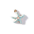 Sky blue starfish pendant with gold-plated alloy and enamel oil drip for DIY jewelry - Blue