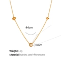 Gold stainless steel star necklace with rhinestones and minimalist geometric charms - 44cm / Gold Multi-Pendant Necklace (XL124) / Gold