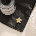 Elegant gold-trimmed frangipani flower hair claw with pearlescent finish for women - 18# Yellow