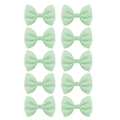 Set of 10 mint green grosgrain ribbon bow hair clips for girls and babies - Set / Light Green
