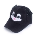 Casquette de baseball noire pour enfants avec broderie lapin et oreilles à paillettes - Noir