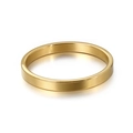 Minimalist golden stainless steel ring with a brushed matte finish for couples - Gold (KB116167-KFC)