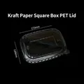 Rectangular black PET lid for kraft paper bowls, sized 173mm by 120mm for food packaging - High Transparency Universal / PET Lid for Rectangular Box