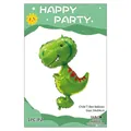 Cute green T-Rex dinosaur foil balloon for birthday party decorations, size 54x94cm - Q Version Tyrannosaurus Rex