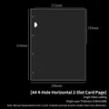 A4 clear 2-pocket card sleeve with 4 holes, 0.08mm thick for collector cards - A4 4 Holes Horizontal 2-Pocket Pages 10 Sheets 34#