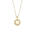 Goldene Halskette aus Edelstahl mit W-Anhänger, Hohlraumdesign und Zirkonia - Buchstabe W Stil (W)