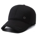 Berretto da baseball invernale da uomo in twill nero con paraorecchie e stella - Nero