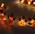 Christmas reindeer LED string lights with warm yellow glow for holiday atmosphere decoration - 1m 10-LED (2AA Battery Model) / Christmas Red Hat Deer