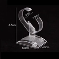Clear acrylic watch display stand with detailed dimensions on a black background - 888 Clear Watch Stand Small