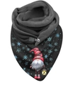 Winter fleece neck warmer with Christmas gnome and snowflake prints on black fabric - 62-Christmas Gnome Snowflake