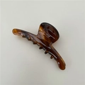 Classic tortoise shell hair claw clip in brown and amber resin for elegant half-up styles - Slim Bar / Dark Tea Slim Bar