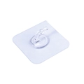 Einzelner transparenter Klebehaken mit quadratischer PVC-Basis für nagelfreie Wandmontage - [6*6] Hornförmiger Haken