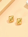 Minimalist golden spiral hoop earrings made of polished stainless steel for women - Gold Spiral Textured Earrings