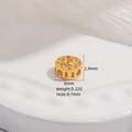 Λεπτομέρεια χρυσής κούφιας χάντρας S925 6mm με διαστάσεις και δεδομένα βάρους - Χάντρα Άβακα με Λεπτή Υφή (D款)