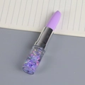Lipstick-shaped liquid quicksand gel pen with purple stars and moon sequins inside - Lipstick Gel Pen Light Purple