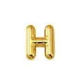 Glossy 18K gold plated bubble letter H pendant necklace with metallic mirror finish - Letter H (Gold)