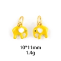 Pendentifs éléphants créatifs en émail jaune 10x11mm avec bords dorés pour bijoux DIY - 10*11mm / N°3 Éléphant Jaune