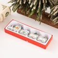 Wooden Christmas mini train set with gingerbread man in a red star gift box - White Gift Box Set