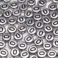 Silver 4x7mm acrylic alphabet beads with letter O for DIY jewelry making and crafts - Letter O