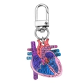 Creatieve anatomische hart sleutelhanger met kleurrijke labels en metalen sluiting - Stijl 4
