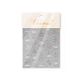 Adesivi per unghie metallici albero di Natale con scritte Merry Christmas per nail art - Stile albero di Natale rosa laser olografico (MS847)