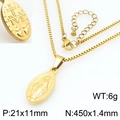 Collana con pendente ovale della Vergine Maria in acciaio inossidabile placcato oro 18K - 21*11mm Oro (KN299113-Z)