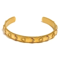 Brazalete vintage bañado en oro de 18k con motivos de sol y corona y cristales rosa - Estilo de la Emperatriz del Tarot (Brazalete Dorado)
