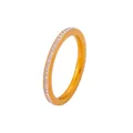 18K gold plated titanium steel ring with sparkling Czech diamonds inlay - US 6 / Gold Pave Band Style (A818)