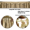 3M Golden macaron tinsel fringe banner with adhesive tape for party wall decoration - 3M x 30cm / Bright Champagne Gold