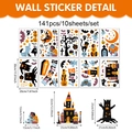 Halloween Fensterbilder Set mit 141 Motiven wie Kürbis Geist und Schloss Design - Halloween-Themenreihe (UV24Y12390S_T)