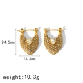 U-shaped 18k gold plated stainless steel earrings with sparkling teardrop zircon stones - Gold Vintage Water Drop Main Stone Pave Style(TE6788-G)
