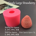 Macro detail of strawberry silicone mold showing realistic texture for DIY candles - Single Large Strawberry / Pink