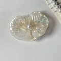 Dettaglio molletta per capelli a farfalla in acetato perlato con perla sintetica lucida - 1# Bianco Sirena