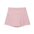 Damen-Shorts mit hoher Taille in rosa-weißem Karomuster und lockerem A-Linien-Schnitt - XS / Rosa Kariert