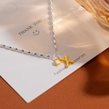 S925 silver beaded bracelet featuring a gold letter X pendant and sparkling zircon - Silver Letter X